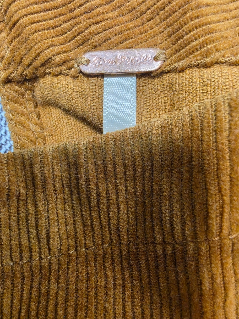 Free People Corduroy Tunic Top in Camel Brown 100% Cotton - Picture 11 of 11